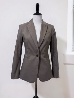 RW&CO Taupe Tailored Blazer Size 4 Stretch Lined Career Jacket